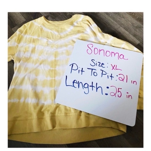 SONOMA Yellow Tie Dye Sweatshirt - Picture 5 of 6